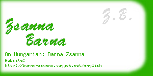zsanna barna business card